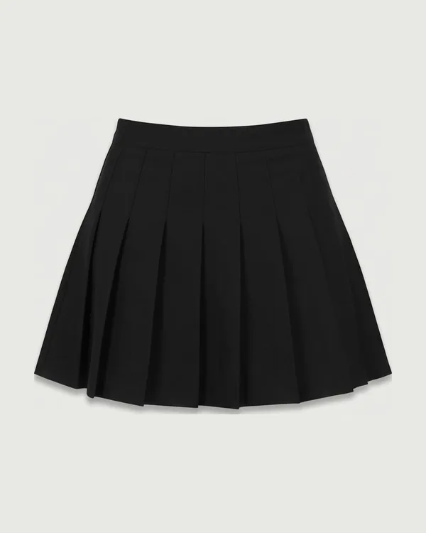 A black pleated skirt